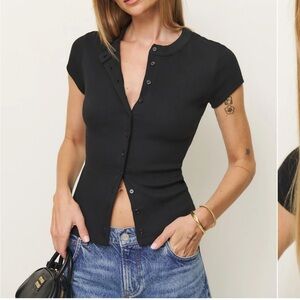 Reformation Raelynn Top Black